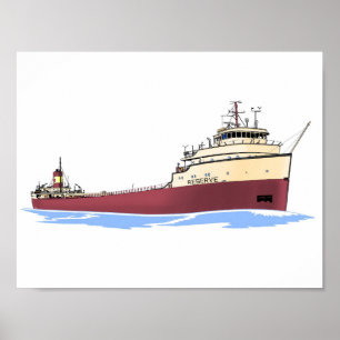 Great Lakes freighter Reserve straightdecker Poster