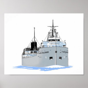 Great Lakes freighter St. Marys Challenger Poster