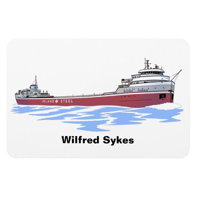 Great Lakes freighter Wilfred Sykes straight deck Magnet (Horizontal)