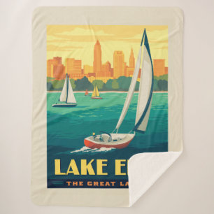 Great Lakes Lake Erie Sherpa Blanket
