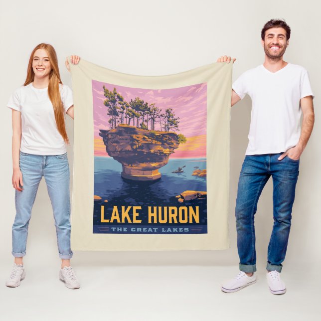 Great Lakes | Lake Huron Fleece Blanket (In Situ)