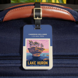 Great Lakes Lake Huron Luggage Tag