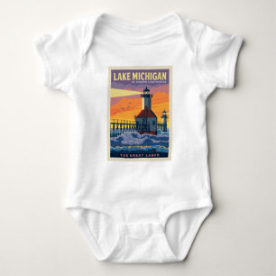Great Lakes Lake Michigan Baby Bodysuit
