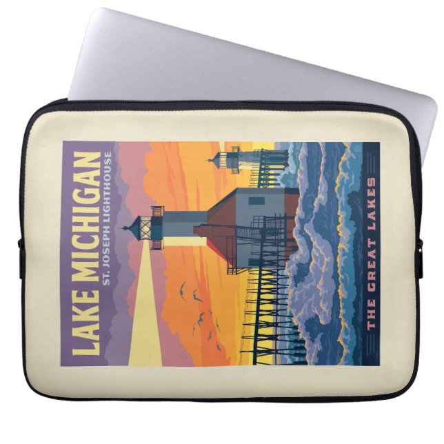 Great Lakes | Lake Michigan Laptop Sleeve (Front)
