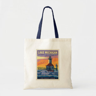 Great Lakes Lake Michigan Tote Bag