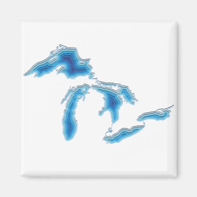Great Lakes Map Design Magnet (Front)