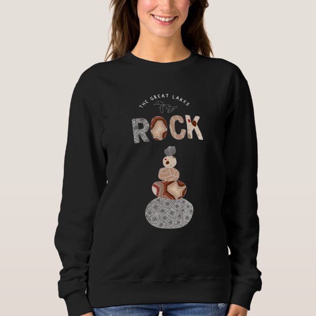 Great Lakes Rock Coloured Rock Stack Petoskey Ston Sweatshirt (Front)