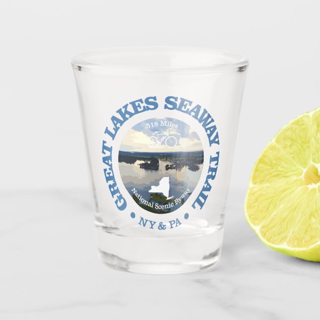 Great Lakes Seaway Trail (cycling c) Shot Glass (Front)