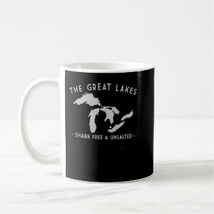 Great Lakes Shark Free and Unsalted Funny Pullover Coffee Mug