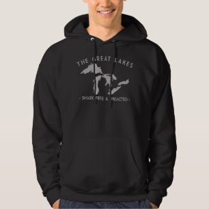 Great Lakes Shark Free and Unsalted Funny Vintage Hoodie