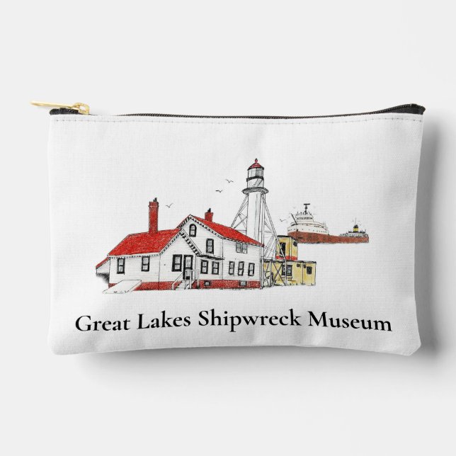 Great Lakes Shipwreck Museum and Edmund Fitzgerald Accessory Pouch (Front)
