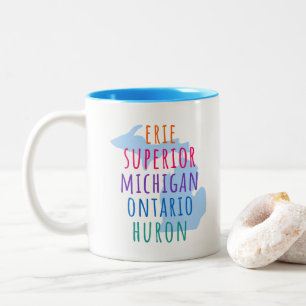 Great Lakes Simple Text Mitten State Coffee Mug