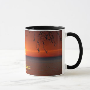 Great Lakes Sunset by Bobby Mikul ceramic mug