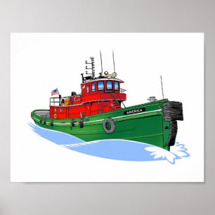 Great Lakes tug America rechristened Poster