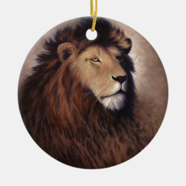 Great Lion Ceramic Tree Decoration (Front)