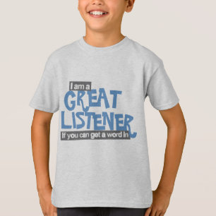Great listener boys blue slogan T-Shirt