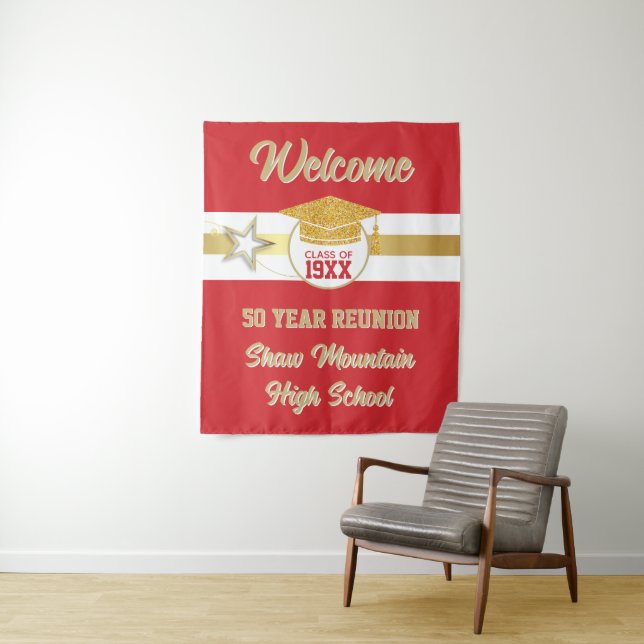 Great Look! 50 Year Class Reunion Tapestry (In Situ)