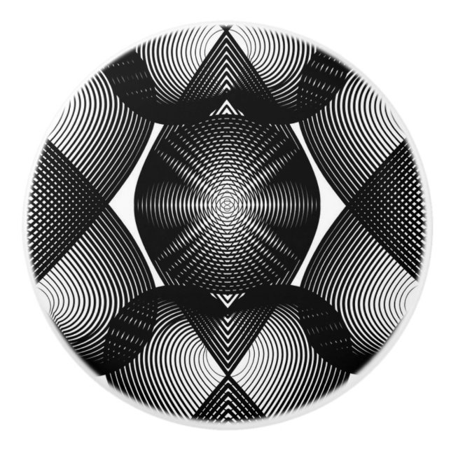 Great Looking Black and White Ceramic Knob/Pull Knob (Front)