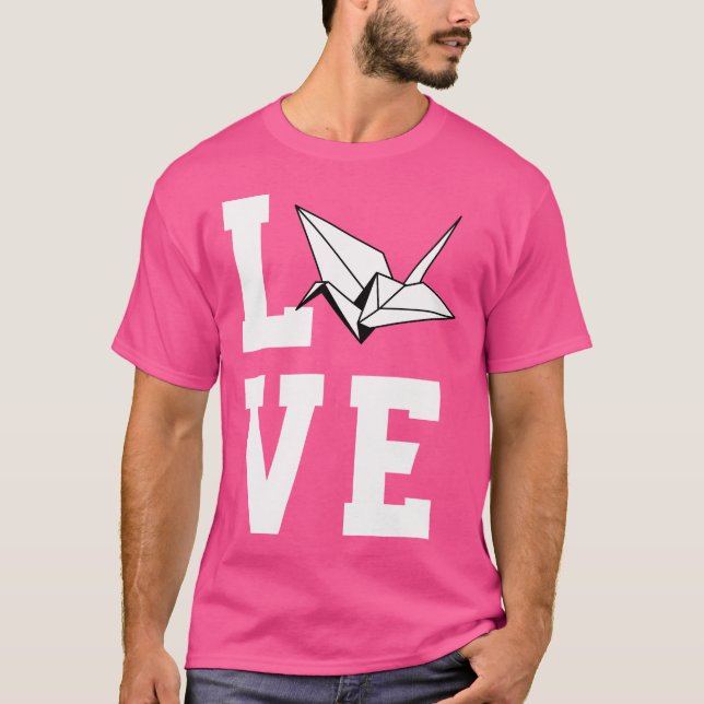 Great Love Paper Folding Crane Apparel Japan Origa T-Shirt (Front)