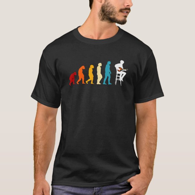 Great mandolin evolution gift folk music bluegrass T-Shirt (Front)