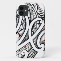 Great Maori tribal tattoo designs with red shapes