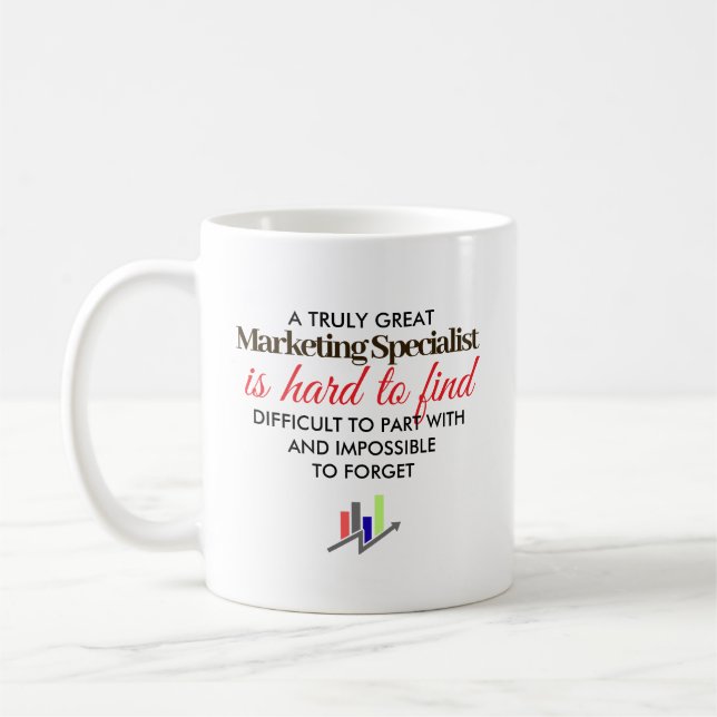 Great Marketing Specialist Personalized Name Gift Coffee Mug (Left)