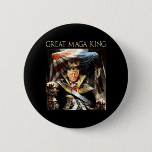 Great Mega King USA Flag Proud Ultra Maga Trump   6 Cm Round Badge