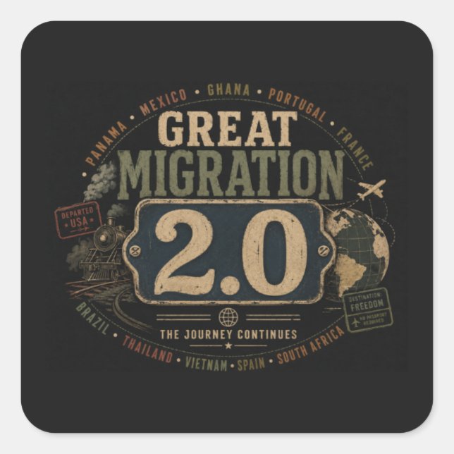 Great Migration 2.0 Square Sticker (Front)