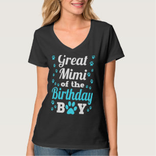 Great Mimi Of The Birthday Boy Dog Paw Bday Party T-Shirt
