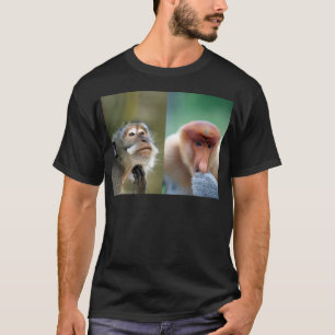 Great minds think alike macaque proboscis monkeys T-Shirt