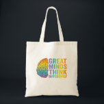 Great Minds Think Differently Adhd Neurodivergent  Tote Bag<br><div class="desc">funny, gift, birthday, neurodiversity, neuro, autism, adhd, awareness, overstimulated, awareness</div>