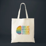 Great Minds Think Differently Adhd Neurodivergent  Tote Bag<br><div class="desc">funny, gift, birthday, neurodiversity, neuro, autism, adhd, awareness, overstimulated, awareness</div>