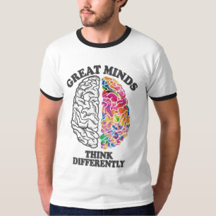 Great Minds Think Differently Brain T-Shirt