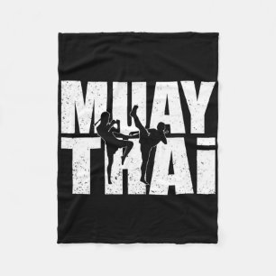 Great Muay Thai Design Mma Fighter Training Kickbo Fleece Blanket