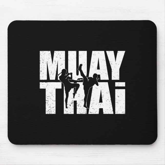 Great Muay Thai Design Mma Fighter Training Kickbo Mouse Pad (Front)