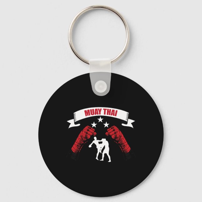Great Muay Thai Fighting Design Mma Training Kickb Key Ring (Front)