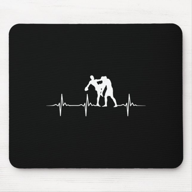 Great Muay Thai Heartbeat Kickboxer Mma Training  Mouse Pad (Front)