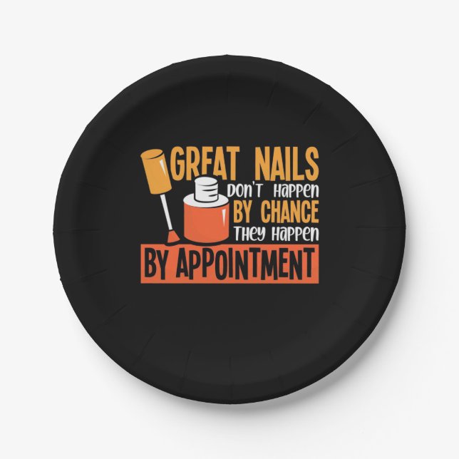 Great Nails By Chance By Appointment Paper Plate (Front)