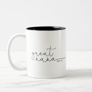 Great Nana Established   Grandma Gift  Two-Tone Coffee Mug