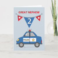 Great Nephew 2nd Birthday Blue Police Car