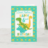 Great Nephew Dinosaur 6 Month Birthday Blue