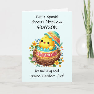 Great Nephew Easter Chick Breaking Shell Card