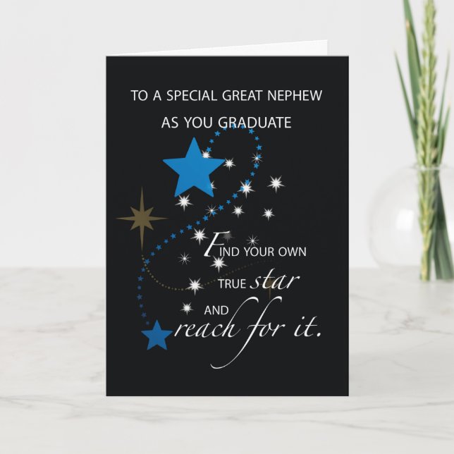 Great Nephew Graduation Star Card (Front)