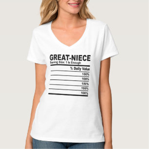 Great Niece Nutrition Facts Custom Personalised fo T-Shirt