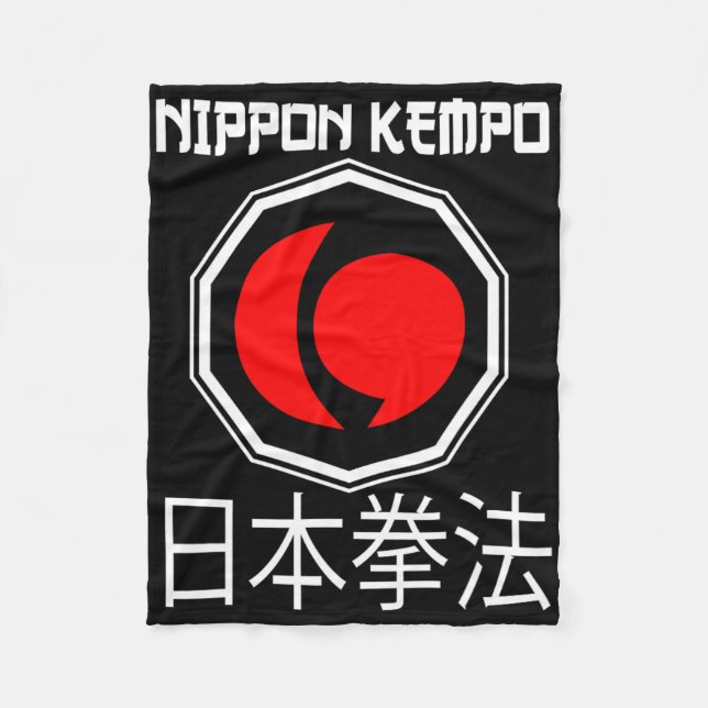 Great Nippon Kempo Design Japan Shorinji Karate  Fleece Blanket (Front)