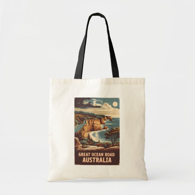 Great Ocean Road Australia Illustration Travel Art Tote Bag (Front)