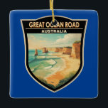 Great Ocean Road Australia Travel Art Vintage Ceramic Ornament<br><div class="desc">Great Ocean Road vector art design. The Great Ocean Road is an Australian National Heritage stretch of road along the south-eastern coast of Australia between the Victorian cities of Torquay and Allansford.</div>