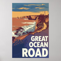 Great Ocean Road Travel Art Vintage