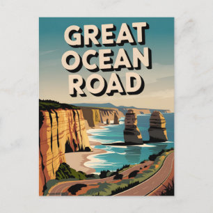 Great Ocean Road Vintage Postcard