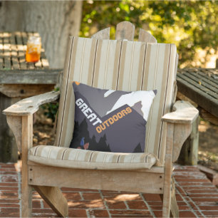 Great Outdoors Retro Montana Travel Advert Art Cushion
